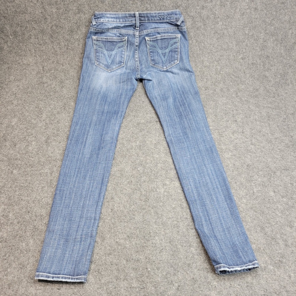 Vigoss Jeans Womens 25 Medium Wash Skinny Distressed Stretch Chelsea Y2K Denim - Picture 3 of 12